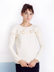 Ambali White Frill Top Front