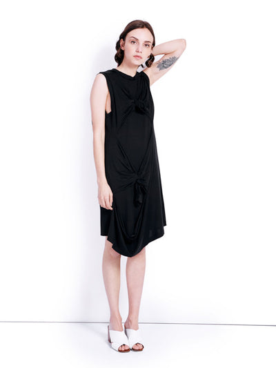 Marques'Almeida Knotted Tank Black Dress Front